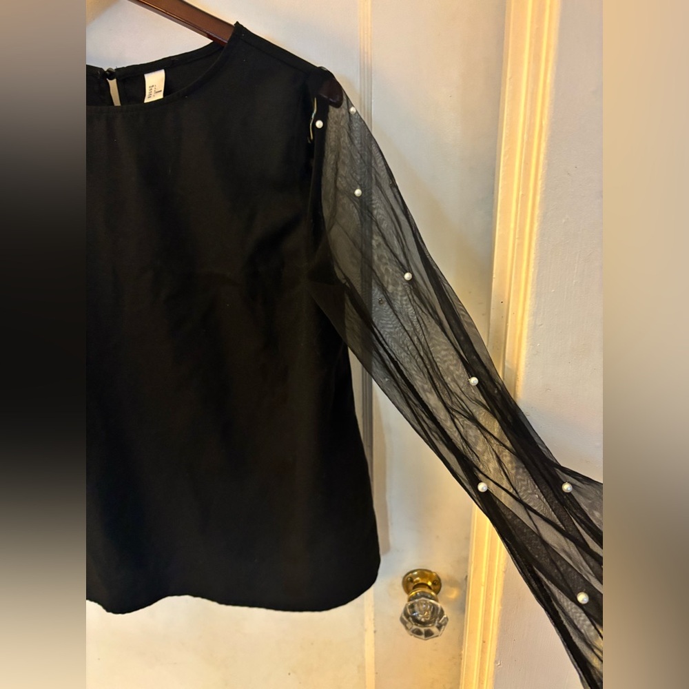 Dressy Black Sheer Top